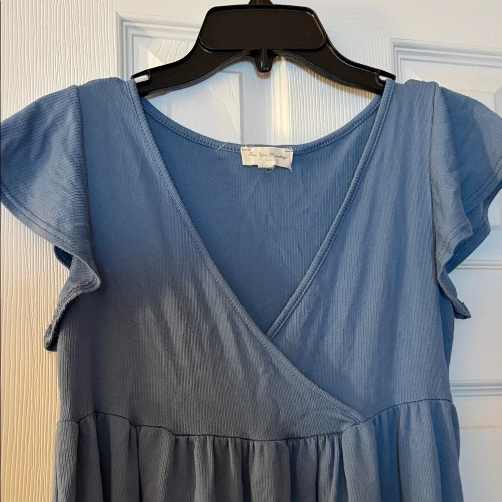 See You Monday Blue Tunic Top - Picture 3 of 6